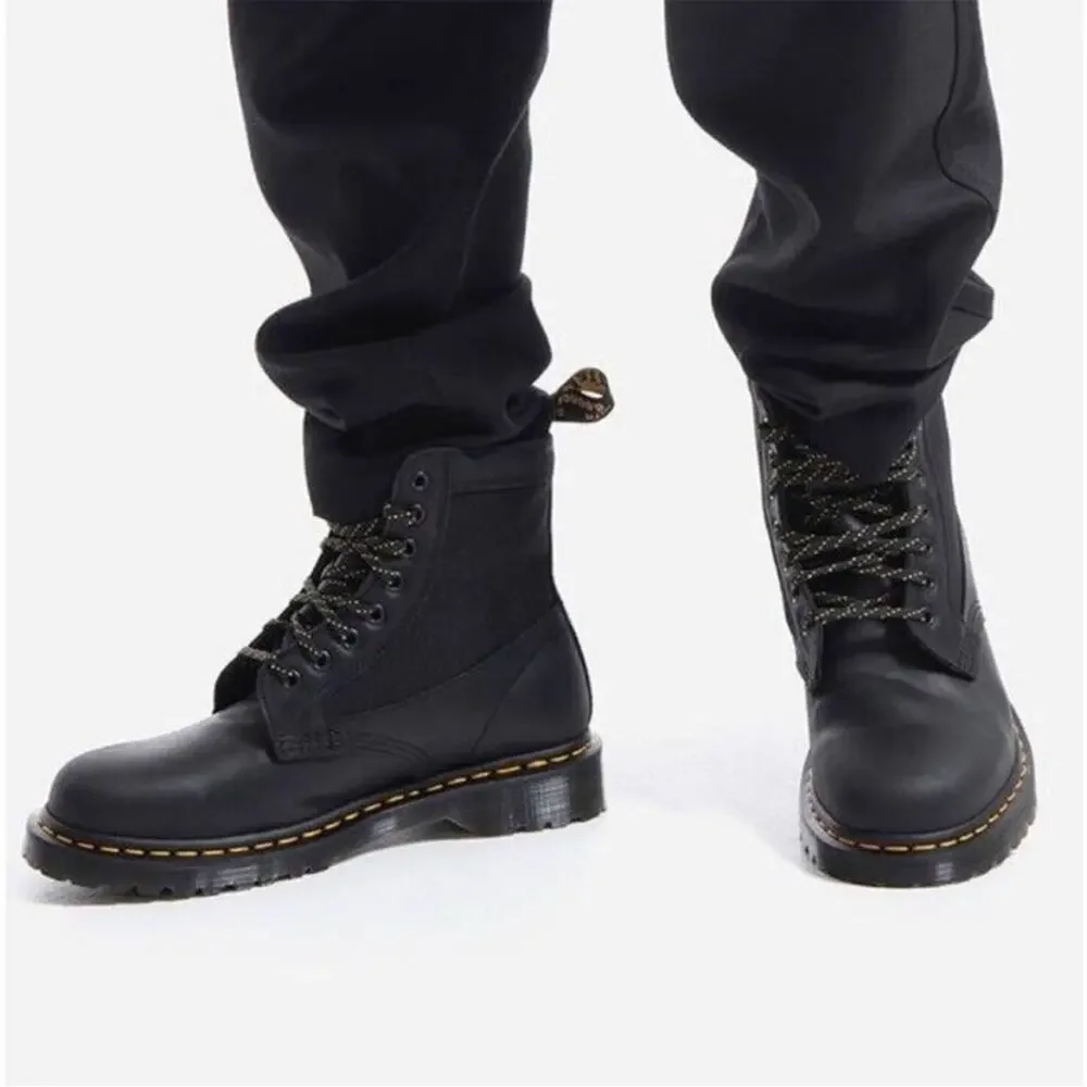 NEW Dr Martens 1460 Panel Black Leather Boots
